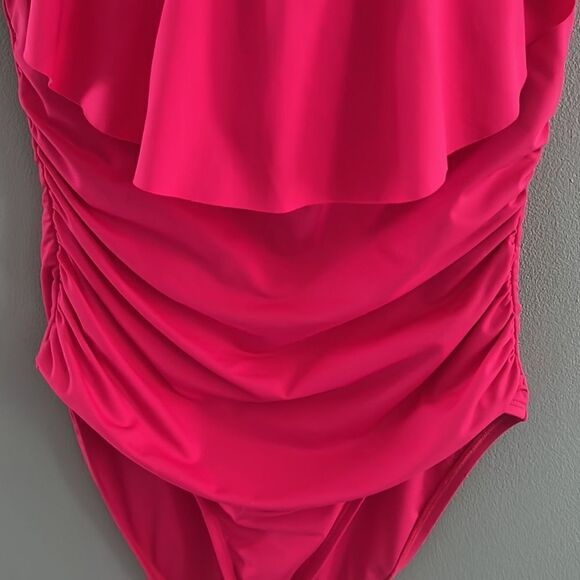 Women’s size 10 La Blanca Stunning one piece magenta swimsuit bathing suit - Picture 5 of 10
